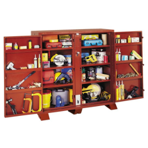 JOBOX 1-694990 Cabinet, Heavy Duty, Two Door, 60.75 x 24.25 x 60.25 Inch Size, Brown, Steel | AF2WBR 6YG50
