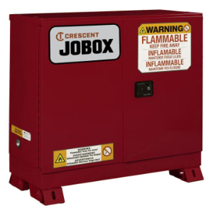 JOBOX 1-753610 Sicherheitsschrank für brennbare Stoffe, manuelles Schließen, 46.12 x 23.25 x 45.72 Zoll Größe, Rot, Stahl | CM9GGM