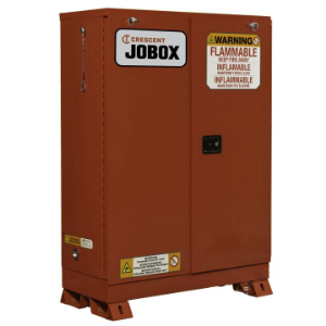 JOBOX 1-754610 Combustible Safety Cabinet, Self Close, 46.12 x 23.25 x 45.72 Inch Size, Red, Steel | CM9GHA