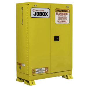 JOBOX 1-754640 Flammable Safety Cabinet, Self Close, 46.12 x 23.25 x 45.72 Inch Size, Yellow, Steel | CM9GHC