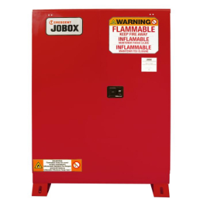 JOBOX 1-756610 Combustible Safety Cabinet, Manual Close, 46.07 x 23.25 x 66.71 Inch Size, Red, Steel | CM9GGQ