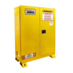JOBOX 1-756640 Flammable Safety Cabinet, Manual Close, 46.07 x 23.25 x 66.71 Inch Size, Yellow, Steel | CM9GGT
