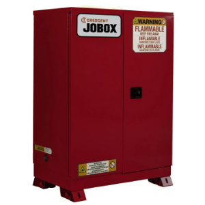 JOBOX 1-759610 Combustible Safety Cabinet, Manual Close, 46.12 x 33.23 x 66.71 Inch Size, Red, Steel | CM9GGX
