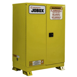 JOBOX 1-758640 Flammable Safety Cabinet, Manual Close, 46.12 x 30.2 x 66.71 Inch Size, Yellow, Steel | CM9GGW