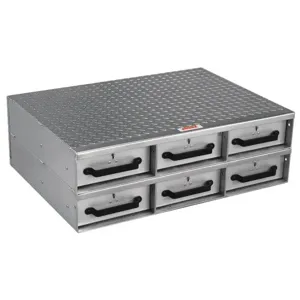 JOBOX 1406980 Drawer Storage, Heavy Duty, 6 Drawer, 26 x 36 x 12 Inch Size, Silver, Aluminium | AA9UKM 1FEH8