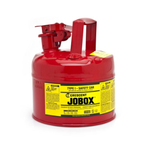 JOBOX 812990 Safety Can For Gasoline & Flammable Liquid, 2 gal., Red, Steel | CM9GLE