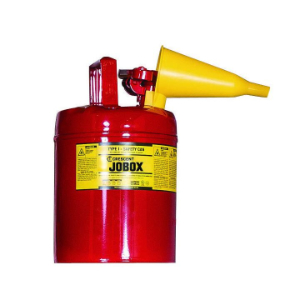 JOBOX 815990F Safety Can For Gasoline & Flammable Liquid, 5 gal., Red, Steel | CM9GLK
