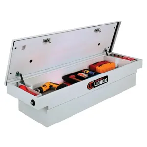 JOBOX PSC1455000 Crossover Truck Box, Full Size, 70.125 x 20.875 x 14.25 Inch Size, White, Steel | AD9AQQ 4NY55