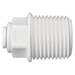 JOHN GUEST PP010824W Male Connector, Polypropylene, Push-to-Connect x MNPTF, 1/4 Inch Size Tube OD | CR6AEG 400L11