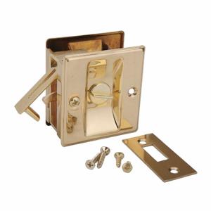 JOHN STERLING CD-1039-US3 Pocket Door Lock, Privacy, Bright Brass, 2 1/2 Inch Length, 1 3/8 Inch Width | CR6BJC 6UDH6