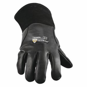 JOHN TILLMAN CO 1340M Handschuhe, gerader Daumen, gerade Manschette, Premium, schwarzes Ziegenleder, Tillman 1340, M Handschuhgröße | CR6BJT 56LR42