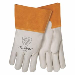 JOHN TILLMAN CO 13502X Handschuhe, Flügeldaumen, gerade Manschette, weißes Rindsleder, Tillman 1350, 2XL Handschuhgröße, 1 Paar | CR6BKM 56LR46