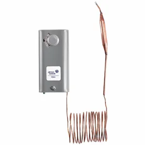 JOHNSON CONTROLS A19ABA-45C Line Volt Mechanical Tstat, Heat or Cool, SPST, Close on Rise, -30 Deg to 100 Deg F, Steel | CR6ARW 38Y054