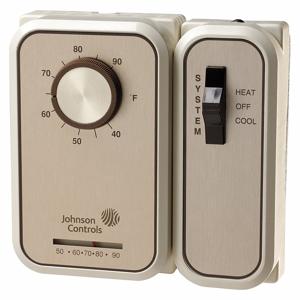 JOHNSON CONTROLS T46SAA-1C Line Volt Mechanical Thermostat, Fan Coil Unit | CJ2RND 36P601