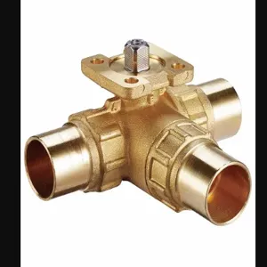 JOHNSON CONTROLS VG1875AN Ball Valve 3 Way Stainless Steel Trim Sweat 1/2 | AD4HUQ 41P788