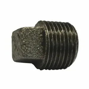 JONES STEPHENS B3960050 Black Square Head Plug, 1/2 In, Malleable Iron, 2 1/2 Inch Fitting Pipe Size | CR6BRN 248R99