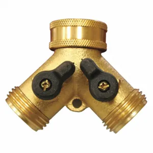 JONES STEPHENS G20053 Garden Hose Shut-Off, Shut-Off Wye, Brass Hose | CR6BRX 280C81