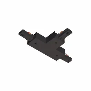 JUNO LIGHTING GROUP R25 BL T-Connector, T-Connector, J Compatible With Track, Black, 1 Circuits, 120VAC | CR6CCD 45DN23