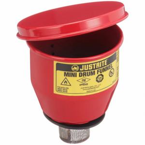 JUSTRITE 08202 Drum Funnel, Safety Funnel, 4-1/2 Inch Size, Red | AD2TVH 3UAL1