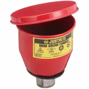 JUSTRITE 08202 Drum Funnel, Safety Funnel, 4-1/2 Inch Size, Red | AD2TVH 3UAL1