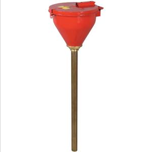 JUSTRITE 08205 Drum Funnel, Self closing Cover, 273mm Dia., 254mm Length, Red | AD2THA JDR08205RD, 8205