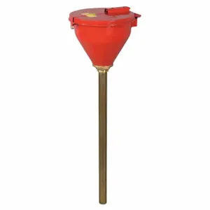 JUSTRITE 08205 Drum Funnel, Self closing Cover, 273mm Dia., 254mm Length, Red | AD2THA JDR08205RD, 8205