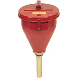 JUSTRITE 08207 Drum Funnel For Flammables, Self closing Cover, 273mm Dia., 254mm Length, Red | AC8JBP JDR08207RD, 8207