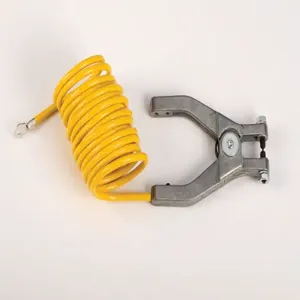 JUSTRITE 08497 Coiled Antistatic Insulated Wire, Hand clamp, 6 mm terminal, 3m Size, Yellow | AA4ZTP JDR0849700, 8497