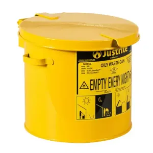 JUSTRITE 09200Y Countertop Oily Waste Can, 2 Gallon, Yellow | AD2NYX JCN09200YL, 9200Y