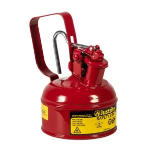 JUSTRITE 10001 Safety Can, Flame Arrester, Type I, 1/8 Gallon, 6-3/4 Inch Height, Red | AC9YLE JCN10001RD