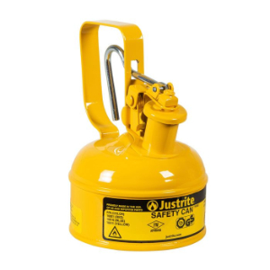 JUSTRITE 10011 Safety Can, Flame Arrester, Type I, Steel, 1Pt, Yellow | CD8CCQ JCN10011Z0, 10011Z