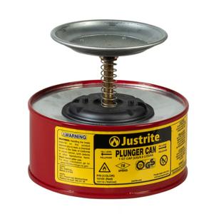 JUSTRITE 10108 Plunger Dispensing Can, 1 Quart, Galvanised Steel, Red | AD2NYH JUT10108RD