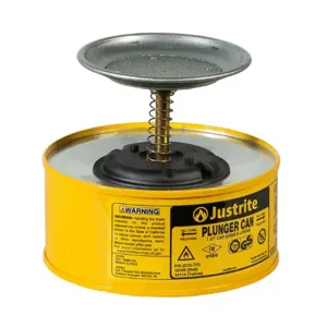 JUSTRITE 10118 Plunger Dispensing Can, 1 Quart, Steel, Yellow | AA4ZUD JUT10118YL