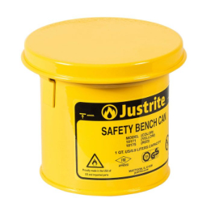 JUSTRITE 10171 Bench Can with Perforated Dasher Plate, 1 Quart, Steel, Yellow | AA4ZUE JUT10171YL