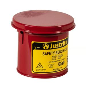 JUSTRITE 10175 Bench Can with Perforated Dasher Plate, 1 Quart, Galvanised Steel, Red | AD2NXZ JUT10175RD