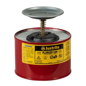 JUSTRITE 10208 Plunger Dispensing Can, 1/2 Gallon, Galvanised Steel, Red | AE7WFD JUT10208RD