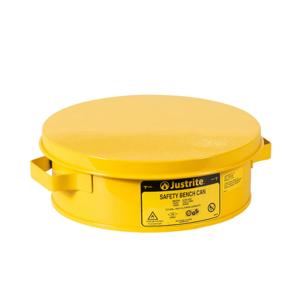 JUSTRITE 10291 Bench Can with Perforated Dasher Plate, 2 Quart, Steel, Yellow | AA4ZUG JUT10291YL