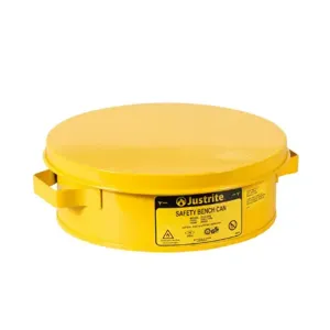 JUSTRITE 10291 Bench Can with Perforated Dasher Plate, 2 Quart, Steel, Yellow | AA4ZUG JUT10291YL