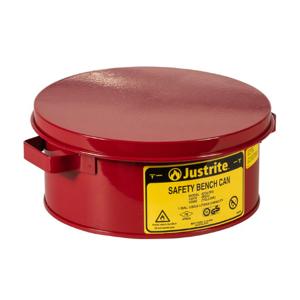 JUSTRITE 10375 Bench Can with Perforated Dasher Plate, 1 Gallon, Galvanised Steel, Red | AD2NYF JUT10375RD