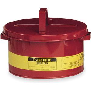 JUSTRITE 10775 Bench Can with Perforated Dasher Plate, 3 Gallon, Galvanised Steel, Red | AD2NYC 3TCF8