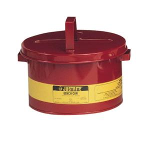 JUSTRITE 10775 Bench Can with Perforated Dasher Plate, 3 Gallon, Galvanised Steel, Red | AD2NYC 3TCF8