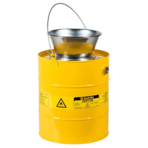 JUSTRITE 10906 Drain Can, 5 Gallon, Plated Steel Funnel, Yellow | CD8CDA JCN10906YL
