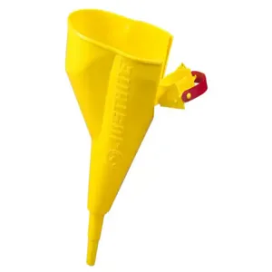 JUSTRITE 11202Y Funnel, 11 x 1/2 Inch Size, Yellow | AC8HVZ JCN11202YL