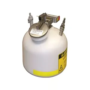 JUSTRITE 12165 HPLC Safety Disposal Can, Inflow, Round Poly, 2 Gallon, White | CD8CDQ