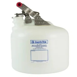 JUSTRITE 12260 Safety Container for Corrosive/Acid, 2-1/2 Gallon, White | AD2DTB JCN12260WH