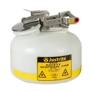 JUSTRITE 12751 Disposal Can, 2 Gallon, White, Polyethylene | AB4LFL JCN12751WH