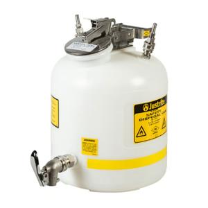 JUSTRITE 12771 HPLC Safety Disposal Can, Disposal Poly With Faucet, 5 Gallon, White | CD8CDT