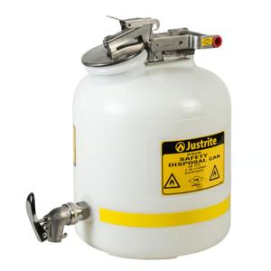 JUSTRITE 12772 Disposal Can, 5 Gallon, Polyethylene, White | AA4ZUV 13M371