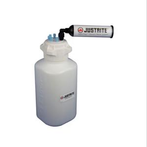 JUSTRITE 12815 Carboy With Filter Kit, 1/8 Inch Tubing, 4L, 83mm Cap, 8 Ports, HDPE | CD8DJT