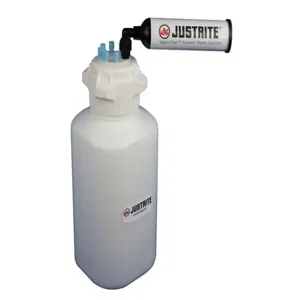 JUSTRITE 12815 Carboy With Filter Kit, 1/8 Inch Tubing, 4L, 83mm Cap, 8 Ports, HDPE | CD8DJT